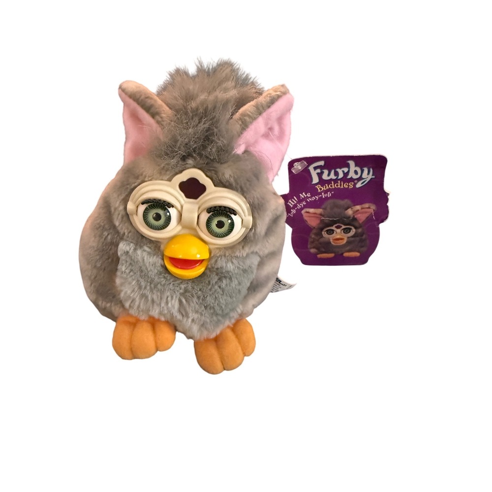 Tiger Electronics Furby Buddies "Done Sleep" Plush Doll Gray 1999 4.5 in Tag‎